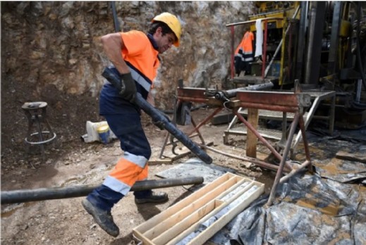 Un ouvrier dans la mine de Barroso, près de Boticas dans le nord du Portugal, le 3 septembre 2018. Francisco Leong/AFP